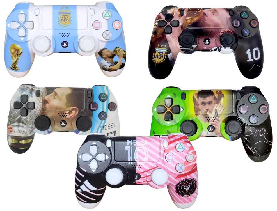 GAMEPAD SONY PS4 COPIA | JOYSTICK EDICION MESSI CAMPEON DEL MUNDO | PLACA ORIGINAL