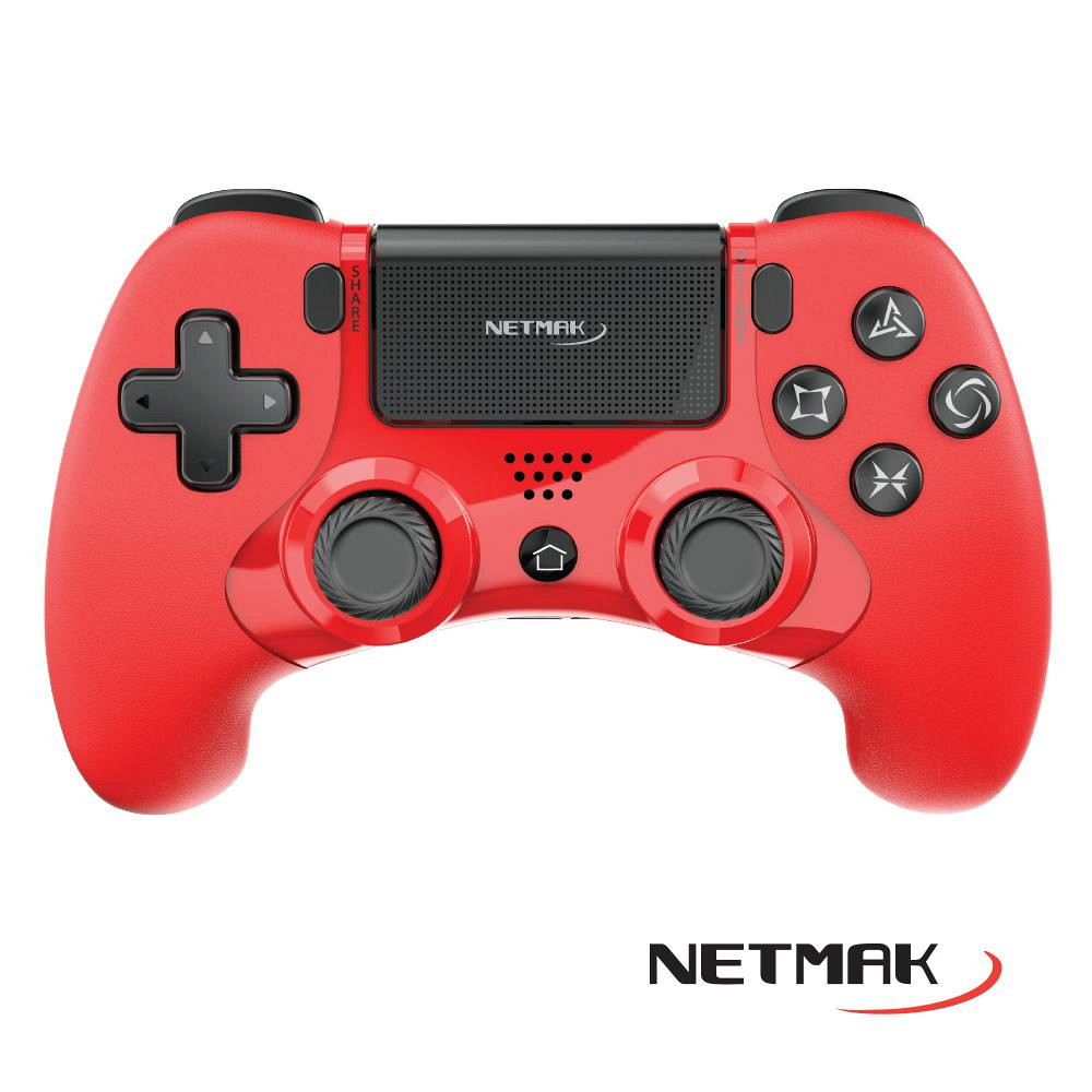 GAMEPAD NETMAK PS4 BT NM-P401 ROJO