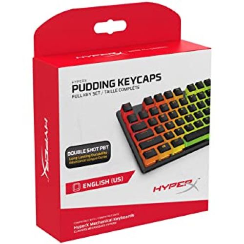 KIT TECLAS HYPERX TRASLUCIDO TAPA NEGRA TECLAS NEGRAS INGLES HKCPXP-BK-US/G
