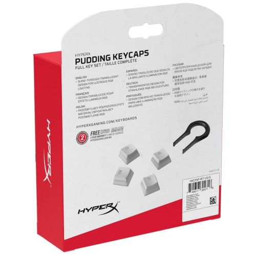 KIT TECLAS HYPERX TRASLUCIDO TAPA NEGRA TECLAS BLANCAS INGLES HKCPXP-WT-US/G · Imagen 2