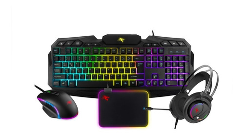 COMBO GAMER SENTEY GS-5850 (TECLADO RETROILUMINADO + MOUSE RGB +AURICULAR+MOUSE PAD RGB)