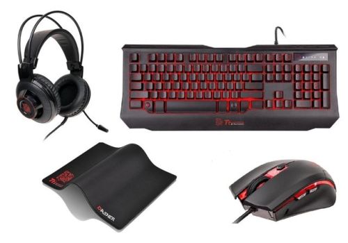 COMBO GAMER THERMALTAKE KNUCKER 4 EN 1 (TECLADO/MOUSE/AURICULAR/MOUSEPAD)