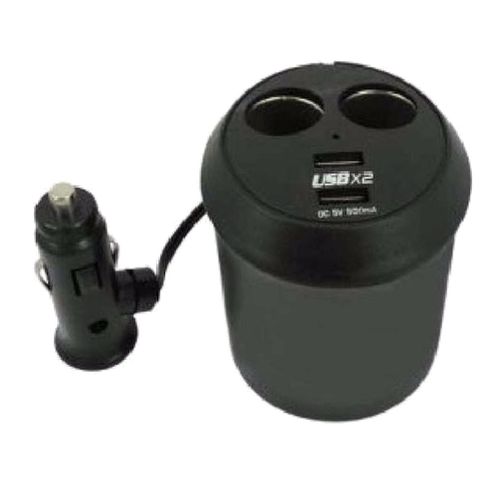 ADAPTADOR 12V TOMA ENCENDEDOR AUTO X2  + USB D-24