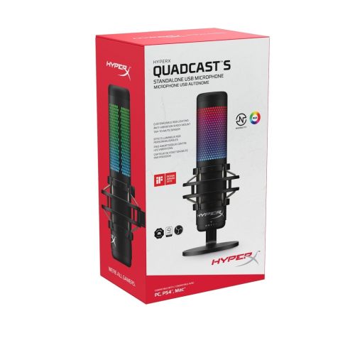 MICROFONO HYPERX QUADCAST HMIQ1S-XX-RG/G Para STREAMING CONDENSADOR (RGB)