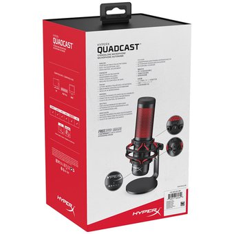 MICROFONO HYPERX QUADCAST HX-MICQC-BK Para STREAMING CONDENSADOR · Imagen 2