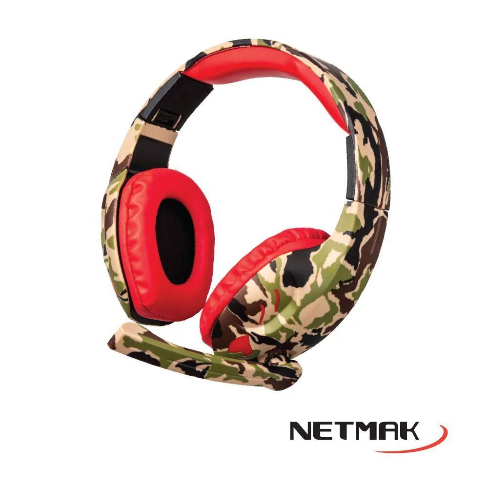 AURICULAR NETMAK NM-COUNTER GAMER | 1 Plug | PS4/XBOX/PC ROJO