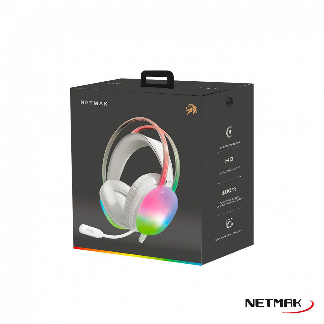 AURICULAR GAMER NETMAK NM-N25-W BLANCO	