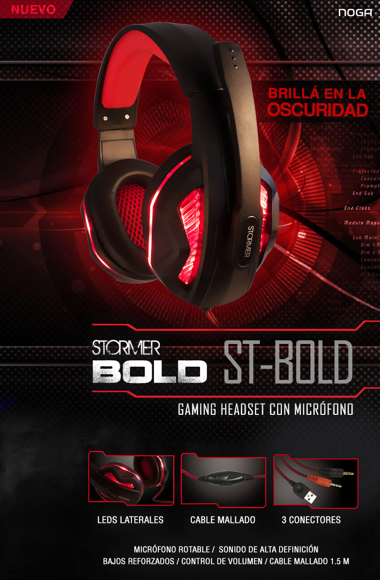 AURICULAR NOGA GAMER ST-BOLD LED · Imagen 2