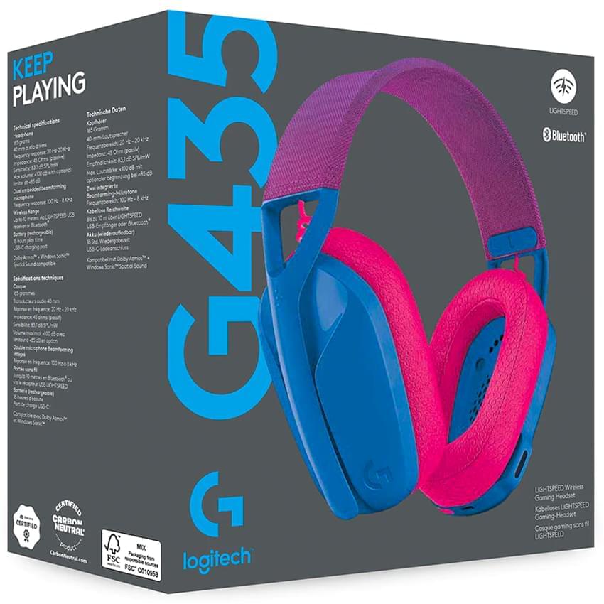 AURICULAR INALAMBRICO LOGITECH G435 AZUL