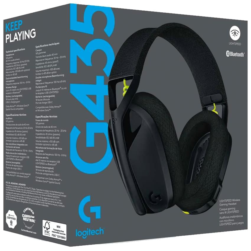 AURICULAR INALAMBRICO LOGITECH G435 NEGRO