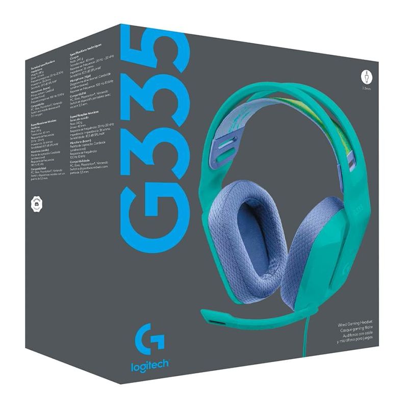 AURICULAR LOGITECH G335 | 1 Plug | CON MICROFONO | PS4 PC | VERDE 981-001023