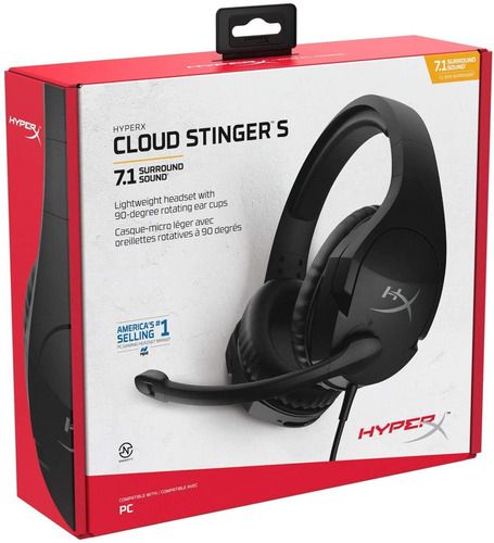 AURICULAR HYPERX CLOUD STINGER S 7.1 | 1 Plug + Adap USB | PC/PS4 | HHSS1S-AA-BK/G