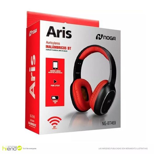 AURICULAR NOGA NG-BT 469 ROJO BLUETOOTH