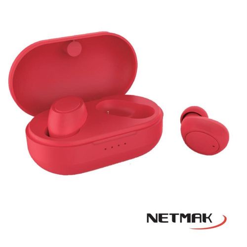 AURICULAR NETMAK BT NM-BUD ROJO