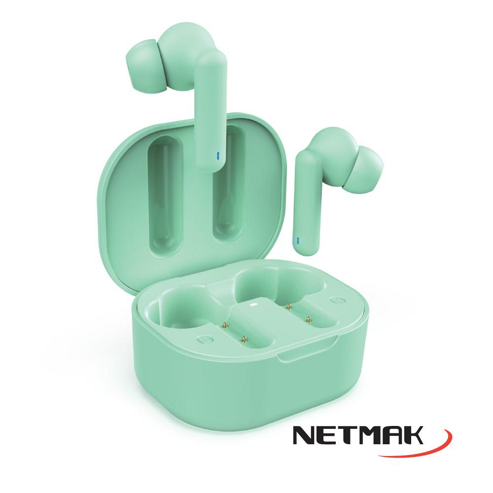 AURICULAR NETMAK BT NM-AIR5 VERDE CON ESTUCHE