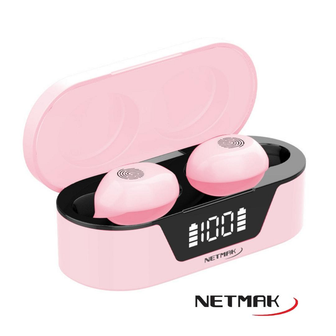 AURICULAR BT NETMAK NM-BIZA-P ROSA