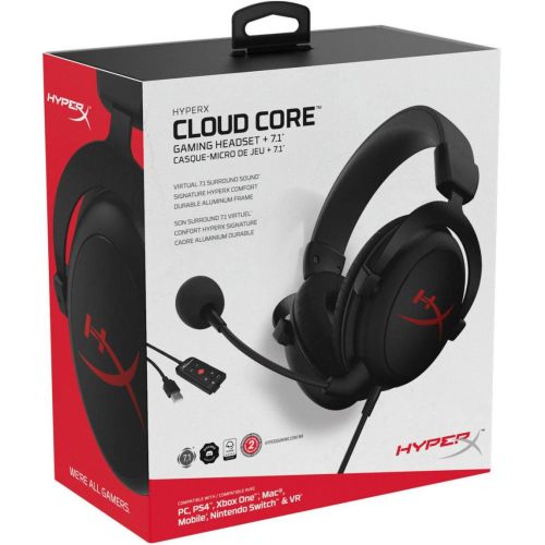 AURICULAR HYPERX CLOUD CORE 7.1 SURROUND | 1 Plug + Adap USB | PC/PS4 | HX-HSCC-2-BK/WW