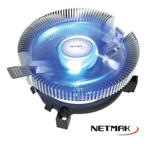 COOLER NETMAK PARA AMD/INTEL NM-Q80 LED AZUL 2200RPM LGA775 1150 1151 1155 1156 AMD AM2 AM2+ AM3