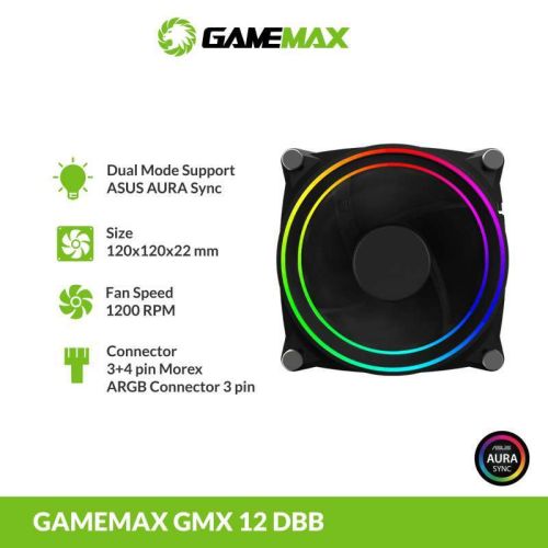 COOLER 120mm GAMEMAX GMX-12-DBB BIG BOWLRGB · Imagen 3