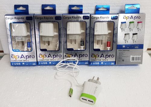 CARGADOR TIPO C CON 2 USB 3.1A