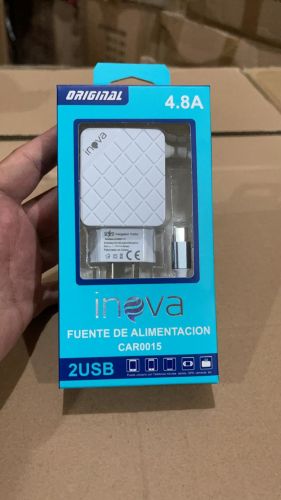 CARGADOR USB 5V A 4.8A + 2 USB TIPO C INOVA CAR0015