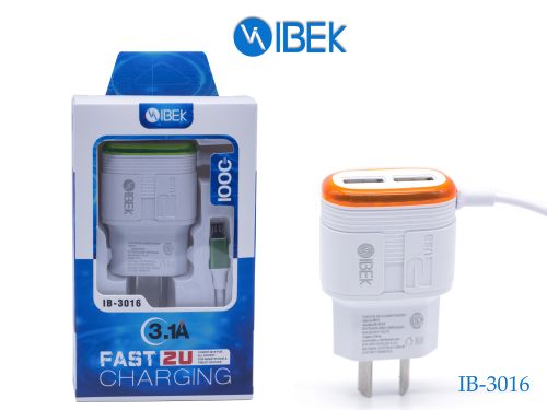 CARGADOR USB 5V A 3.1 + 2 USB IBEK IB-3016