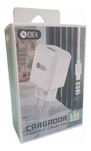 CARGADOR USB 5V 2.6A IBEK TIPO C IB-2604