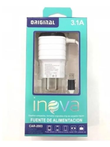 CARGADOR USB 5V A 3.1A + 2 USB INOVA CAR2008/2045