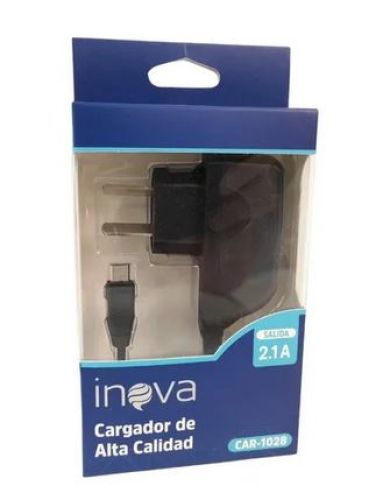 CARGADOR USB 5V A 2.1A INOVA CAR-1028 micro USB