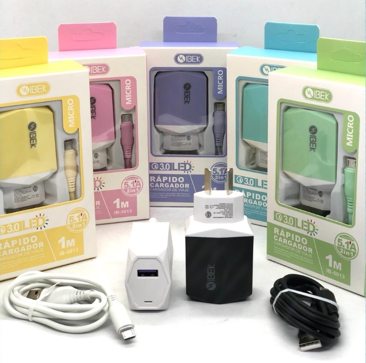 CARGADOR USB 5V 5.1 MICRO USB IBEK IB-5013 1 METRO