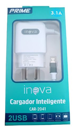 CARGADOR USB 5V A 3.1A + 2 USB INOVA CAR2042