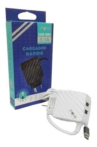 CARGADOR USB 5V A 5.1A + 2 USB INOVA CAR3004