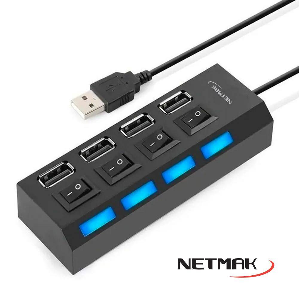 HUB USB 4 PUERTO NETMAK NM-AC08 USB 2.0	 · Imagen 2