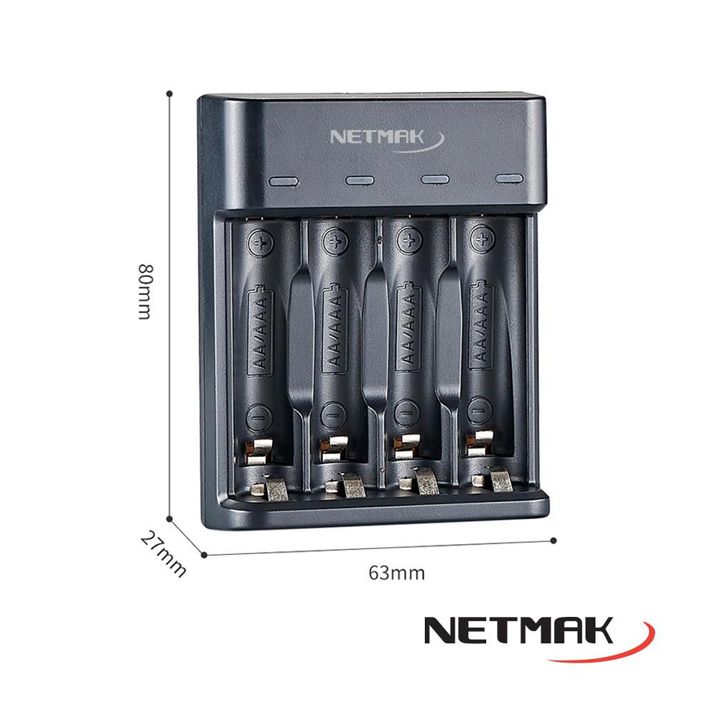CARGADOR PILAS NETMAK AA|AAA NM-CH4 USB · Imagen 2