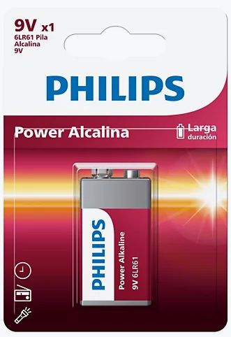 BATERIA PHILIPS 9V ALCALINA 6LR61P1B/77
