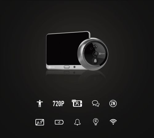 PORTERO IP EZVIZ CS-DP1C-A0-4A1 | WIFI | NO NECESITA CABLEADO | KIT MIRILLA + MONITOR | By Hikvision · Imagen 2