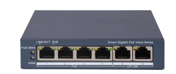 SWITCH HIKVISION DS-3E1506P-EI/M | 6 PUERTOS	| 4 PUERTOS POE | GIGALAN