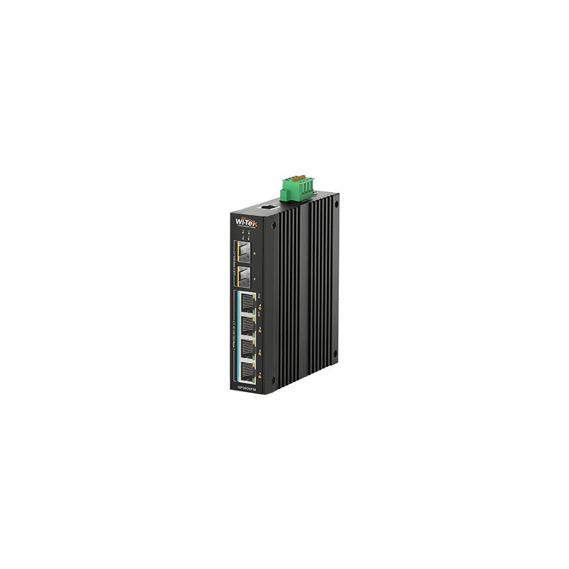 SWITCH WI-TEK POE 4 PUERTOS INDUSTRIAL SP3006FM VC | GIGALAN | RIEL DIN