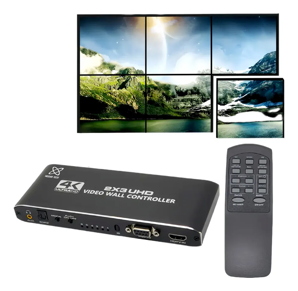 VIDEOWALL CONTROLADOR 1 ENTRADA 6 SALIDAS 4K 3X2 VIDEO-WALL-3X2	