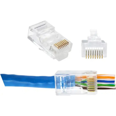 CONECTOR FICHA RJ-45 GLC CAT5 CRIMPEADO PASANTE RAPIDO NT-2001-RJ45E pass through