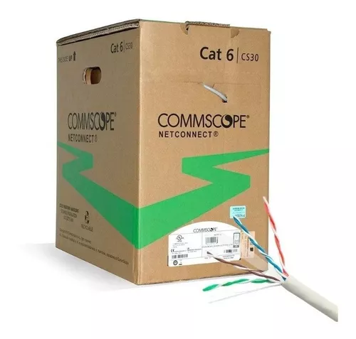 CABLE UTP COMMSCOPE 305MTRS CAT6 RIB CS30CM GRIS 1427071-4 100% COBRE