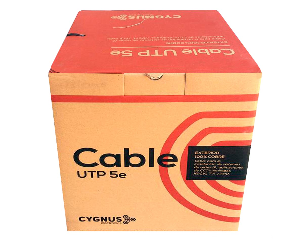CABLE UTP CYGNUS 305MTS EXTERIOR 100% COBRE CY-UTP-COBRE-4P CAT5 BOBINA