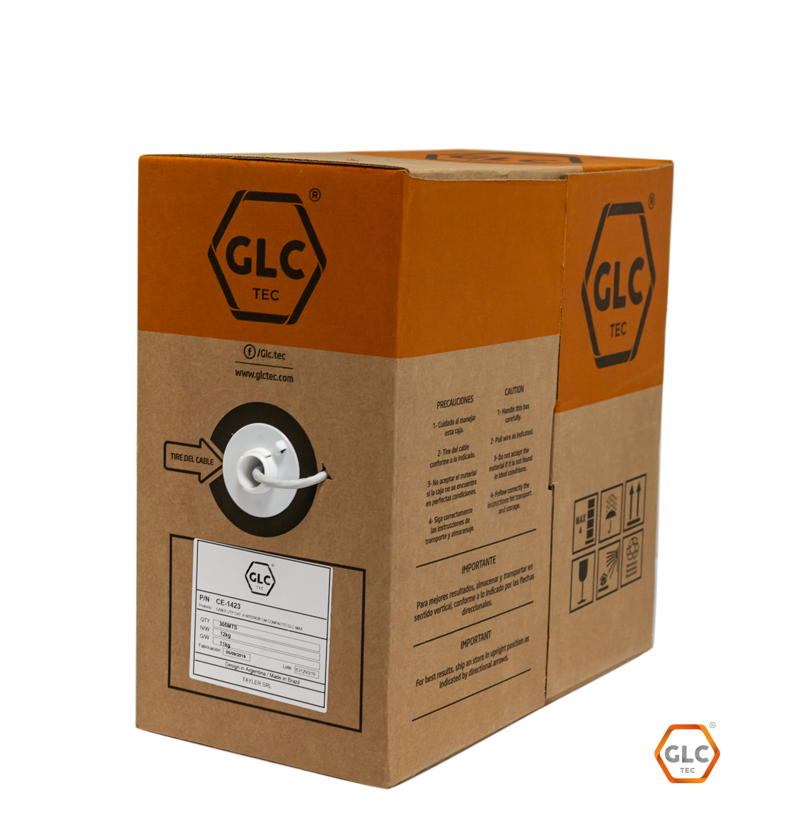 CABLE UTP GLC CAT6 MAX 305MT CE-1423 INTERIOR 100% Cobre BOBINA