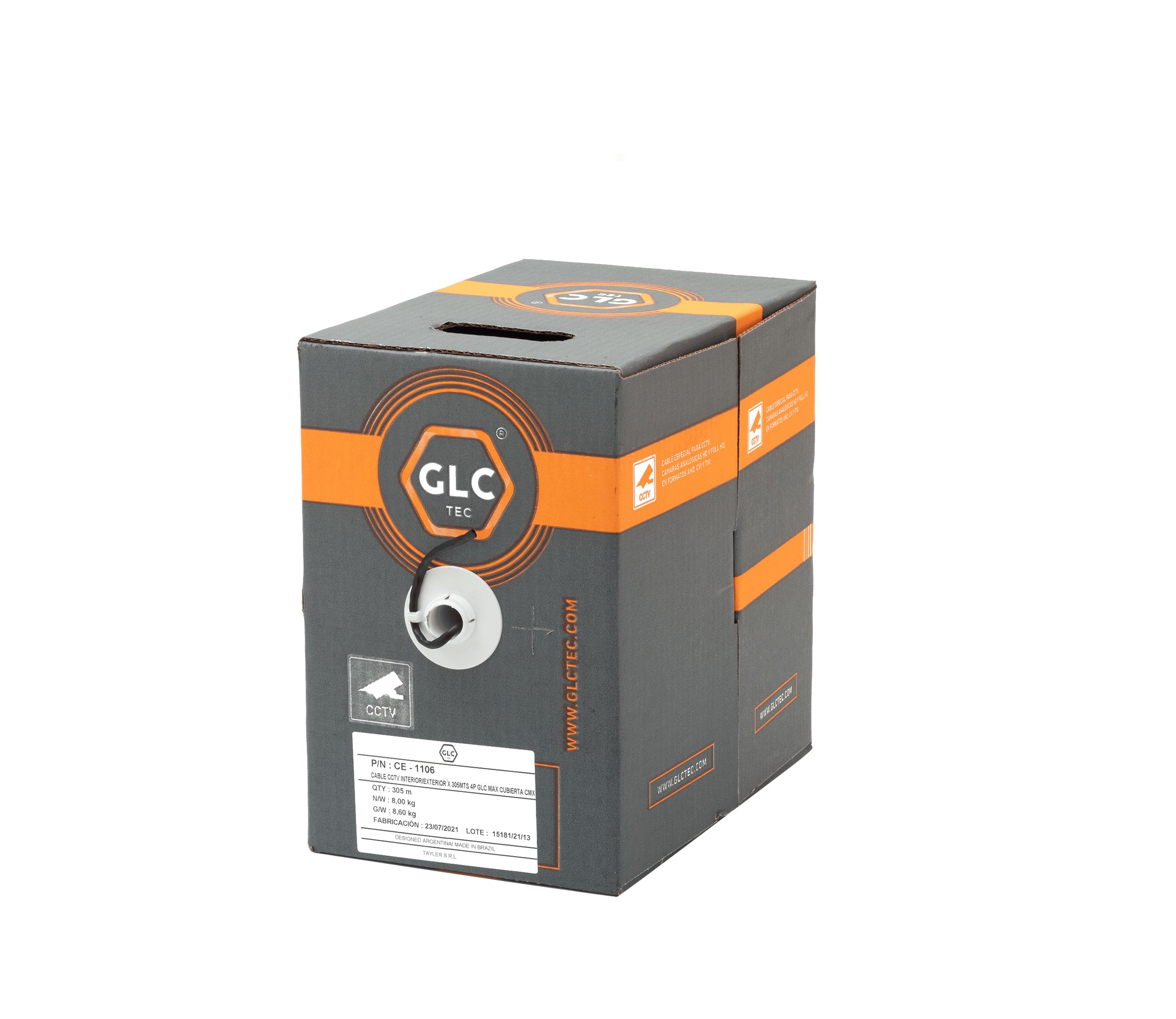 CABLE UTP CCTV GLC CE-1106 MAX EXTERIOR x 305MTS 100% COBRE CAT5e 
