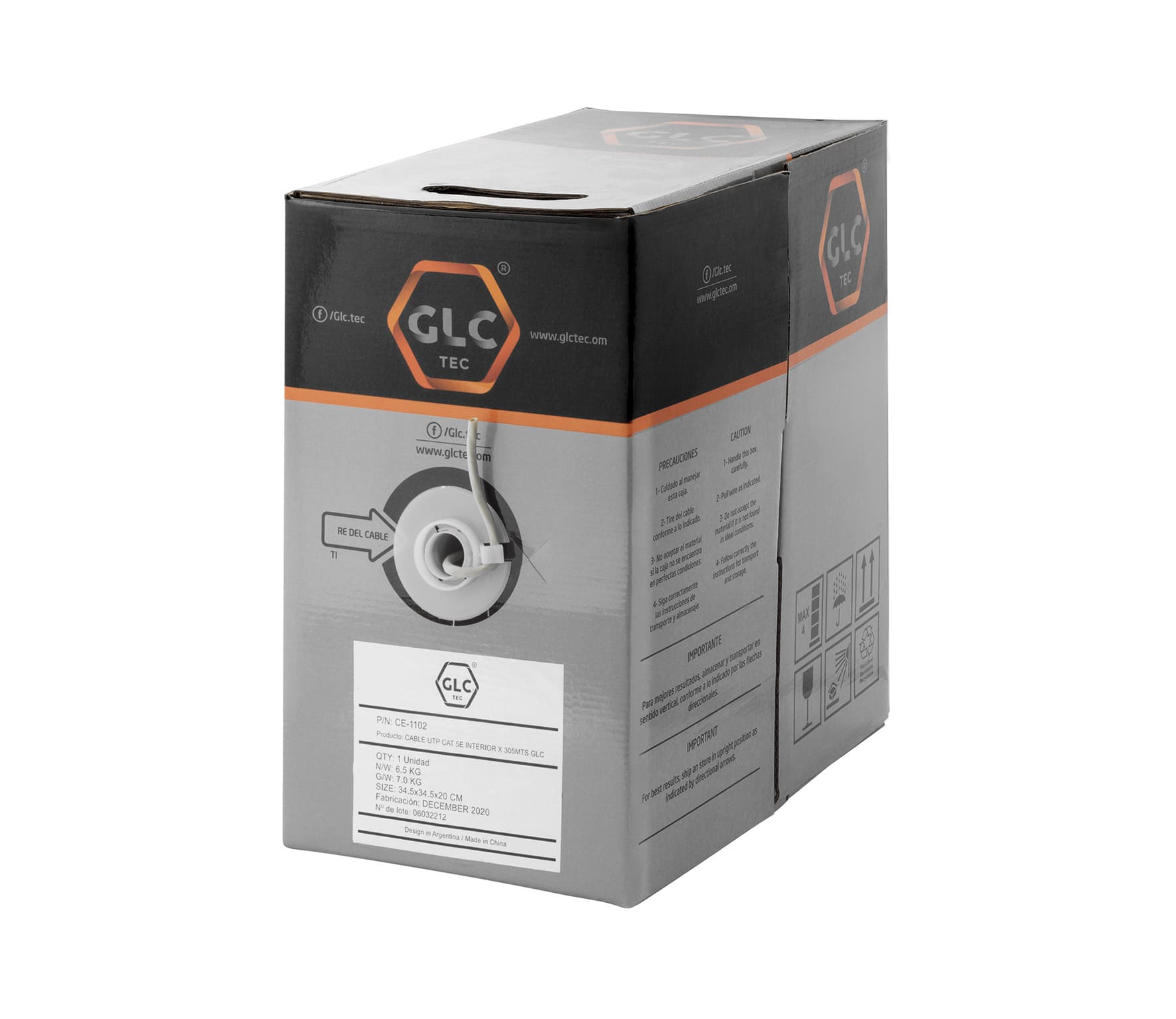CABLE UTP CAT5e GLC 305MT INTERIOR CE-1102 