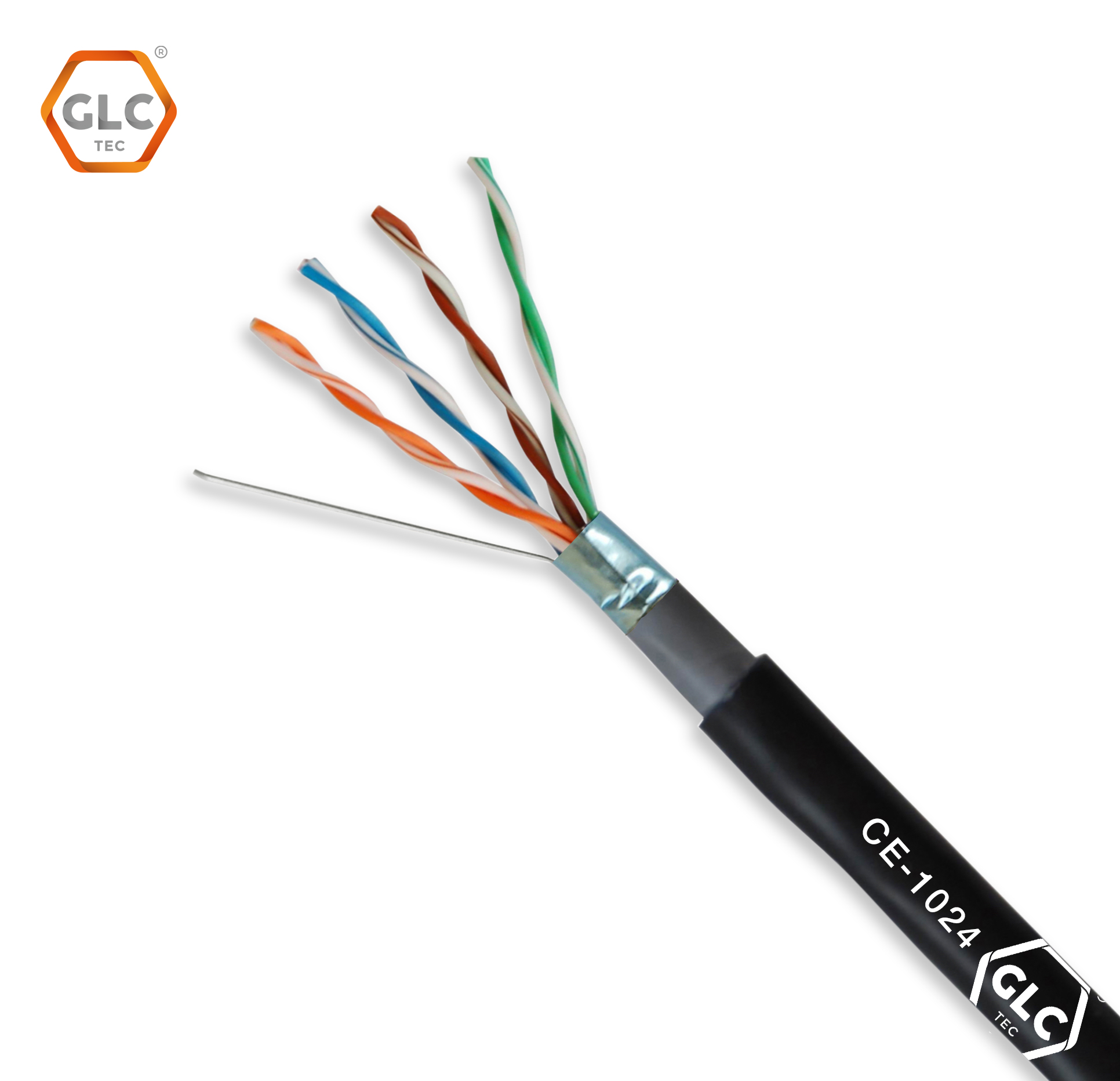 CABLE UTP FTP CAT5e GLC X 1MT EXTERIOR CE-1024  Exterior Blindado | Mallado 