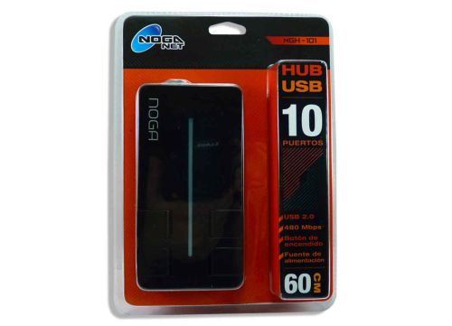 HUB USB 2.0 10 PUERTOS CON FUENTE NGH-101