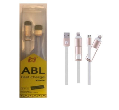CABLE USB A MICRO USB / IPHONE PUNTA DOBLE DE ALUMINIO HXD006