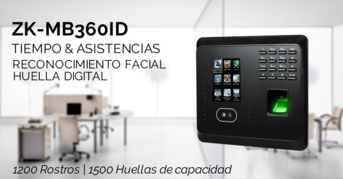 CONTROL DE ACCESO ZKTECO MB360/ID | RECONOCIMIENTO FACIAL y HUELLAS | HASTA 1500 ROSTROS | TARJETAS ID (EM-MARIN) DE 125 KHZ · Imagen 3