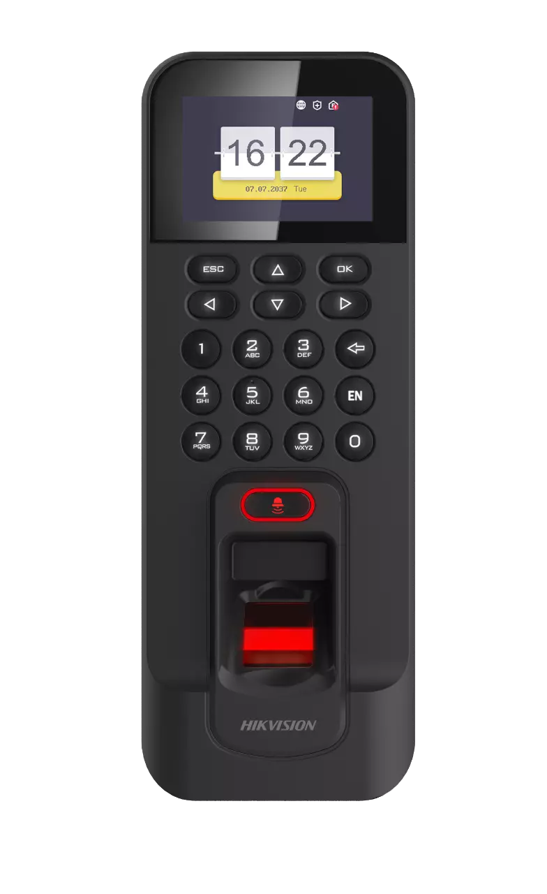 CONTROL ACCESO HIKVISION DS-K1T804BMF | Tarjeta MiFare IC 13.56Mhz | Huella | LAN y Wifi | 3000 Tarjetas y huellas | 100.000 Eventos | Ehome 5.0 | Funcion Portero